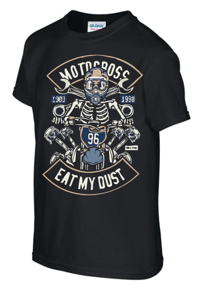 🏍️ Retro Motocross Eat My Dust T‑Shirt (Gildan)