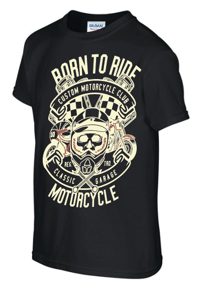 🏍️ Born To Ride – Retro Graphic Motorcycle Tee