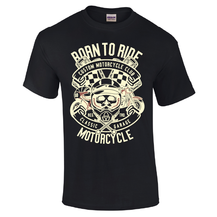 🏍️ Born To Ride – Retro Graphic Motorcycle Tee