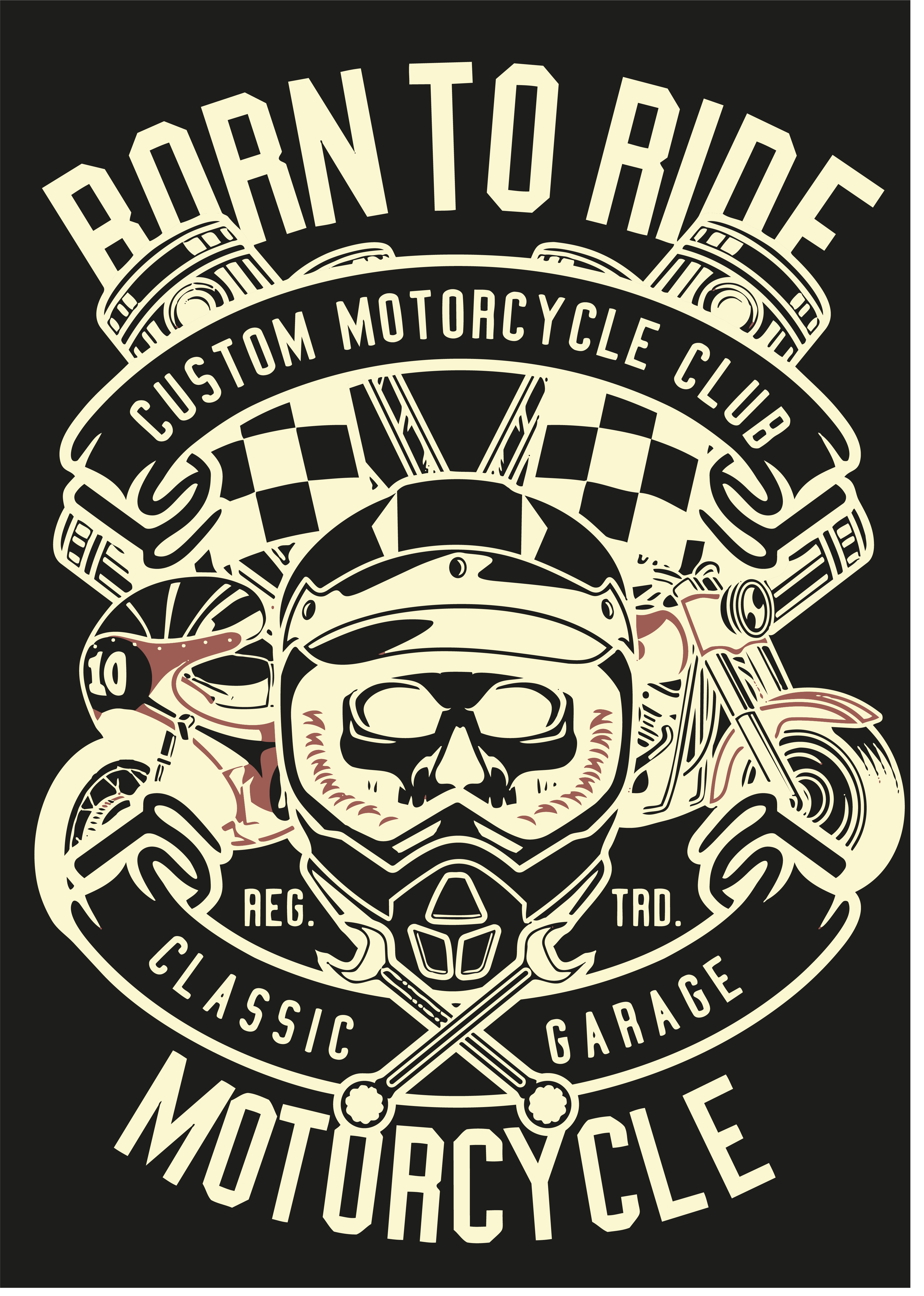 🏍️ Born To Ride – Retro Graphic Motorcycle Tee