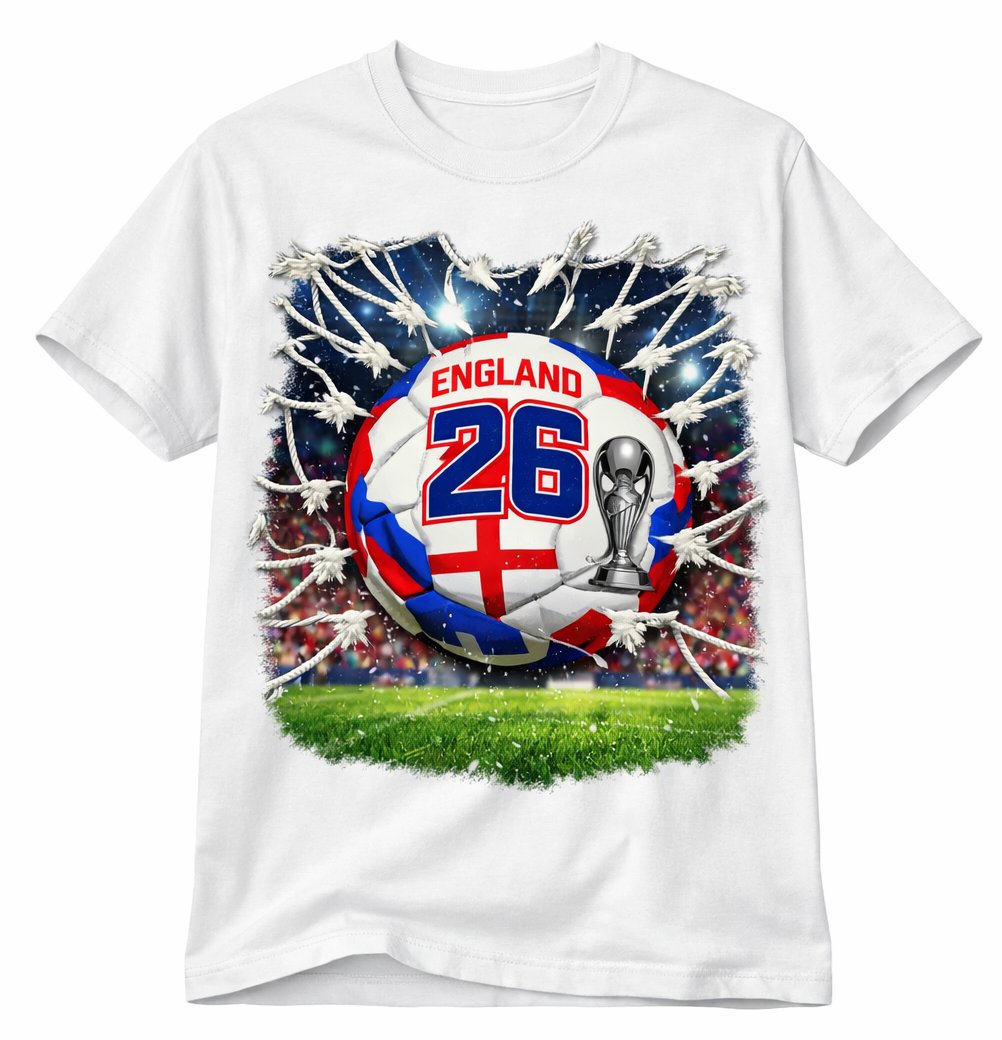 England 26 Kids Football T‑Shirt – A Netbusting Graphic by AJE Design