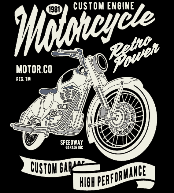 🏍️ Custom Garage – Retro Graphic Motorcycle Tee
